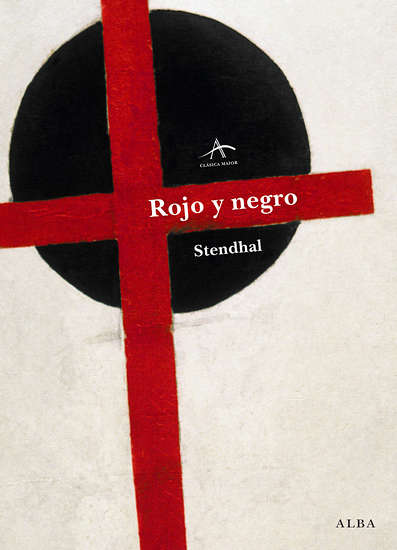 obre un fondo blanco de textura ligeramente envejecida destaca una composición abstracta formada por un gran círculo negro atravesado por una gruesa cruz roja que se extiende vertical y horizontalmente. El título aparece en blanco sobre la franja roja horizontal, con el nombre de Stendhal justo debajo, también en blanco. En la esquina inferior derecha figura el logotipo de Alba Editorial.